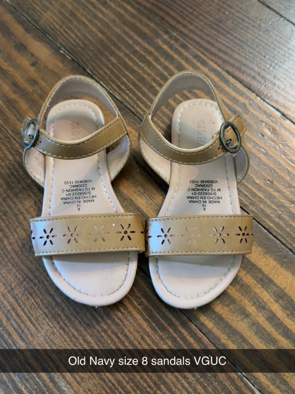 Old Navy Girls' Tan Floral Sandals